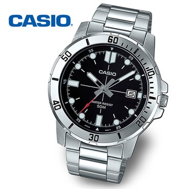 카시오 [정품] CASIO 카시오 흑새치 MTP-VD01D-1E 남성 야광 메탈시계