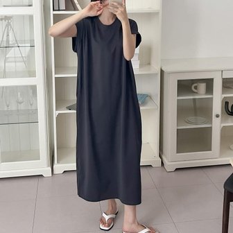  [옷자락] 여성 임산부 양트임 캡소매 반팔 빅사이즈 롱원피스