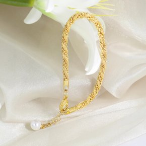 스왈 진주 베라 두줄 꼬임 체인 팔찌 [주문제작]