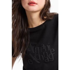 여성 글리터 로고 크루넥 티셔츠 A425130508000