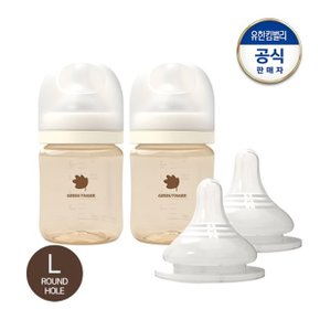 베베그로우 PPSU 젖병 트윈팩 160ml(노꼭지)+젖꼭지 L 2P x 1...