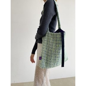 Spring Tweed Padded Shoulder Bag Mint