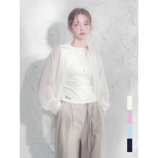 랑제 시스루 스트라이프 셔츠_4Colors