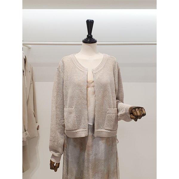 [파주점] 쥬크 주크 뒷판 레터링 메쉬 니트 가디건 V262KSL934