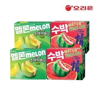 오리온 2025후레쉬베리 멜론12px2개+초코파이 수박맛12px2개