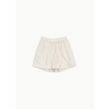 샵아모멘토 어니팔로 25SS Silk Cotton Stripe Wide Shorts, Ivory Stripe