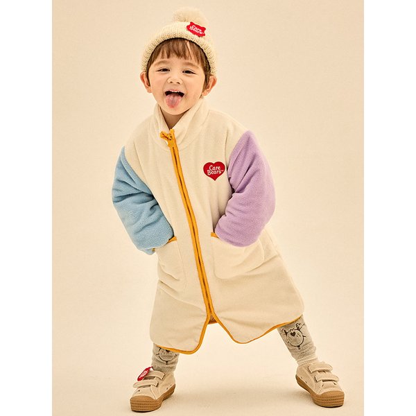 그럼피베어 플리스패딩롱코트