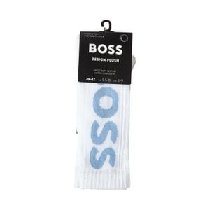 BOSS [SR23] 오가닉 코튼 로고 양말 오픈 화이트(50467748115)