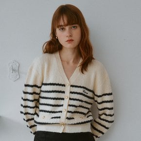 WOOL BLENDED STRIPE CARDIGAN IVORY