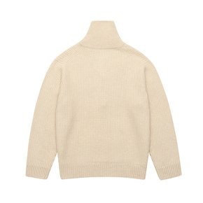 남성 하프 집업 터틀넥 스웨터 IVORY