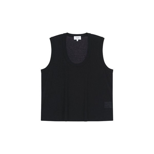 U-NECK SLEEVELESS TOP (BLACK)