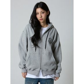 플라넷 스티치 기모 후드 집업 그레이_Planet Stitch Hood Zip-Up Gray