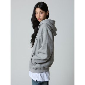 플라넷 스티치 기모 후드 집업 그레이_Planet Stitch Hood Zip-Up Gray