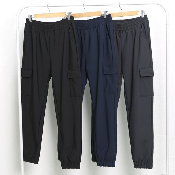 남자 기모 카고 조거팬츠 스판 겨울바지 방한 작업 빅사이즈