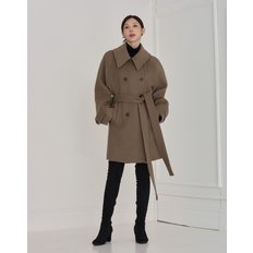 WIDE COLLAR WOOL HALF COAT COCOA 와이드 카라 울 하프 코트 코코아