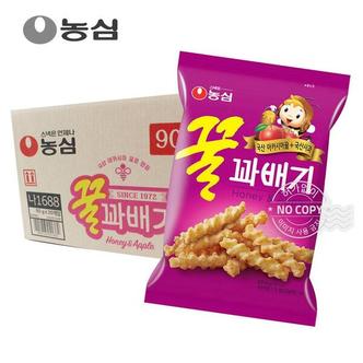  농심 꿀꽈배기 90g 20개 대용량 간식 과자 사무실 어린이집