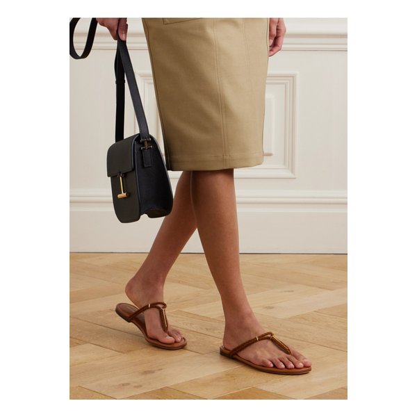 릴리 가죽 트리밍 장식 브레이드 스웨이드 샌들 탠 브라운 46376663162843710