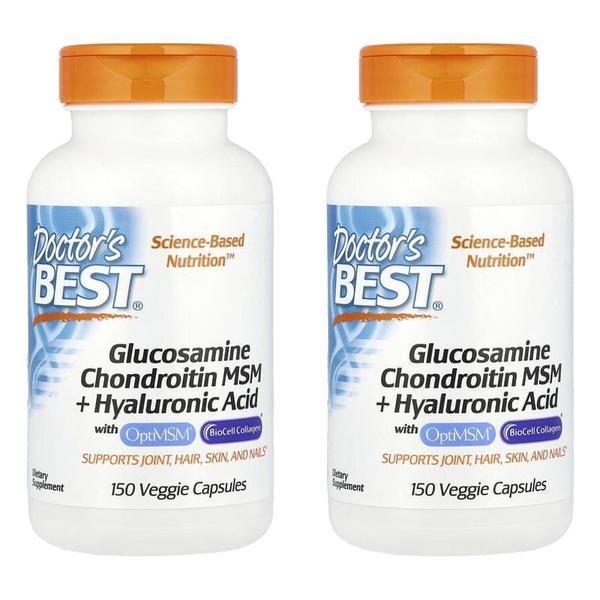 해외배송 Doctor`s Best 닥터스베스트 글루코사민 콘드로이틴 식이유황 히알루론산 150정 2개