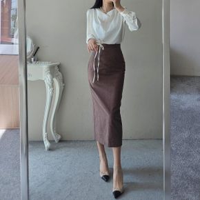 어텀 스웨이드 h라인 미디 롱 오피스 가을 겨울 스커트 3COLOR_P439188821