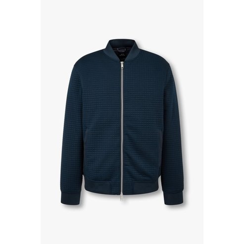 ARMANI EXCHANGE AX 남성 그리드 조직 패디드 봄버 자켓(A414110018)네이비