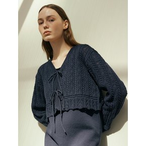 110 crochet knit cardigan (navy)