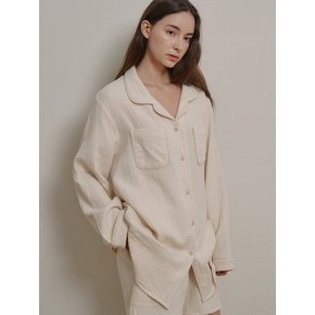 Two Way Round Hem Pajama Set (ivory)