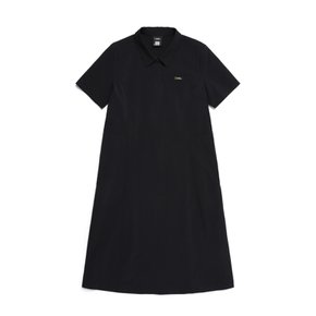 N252WOP840 여성 아델리 경량 우븐 카라 원피스 CARBON BLACK