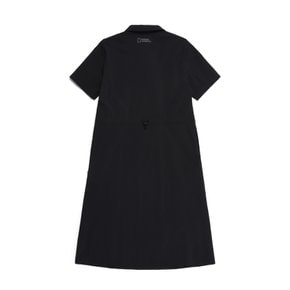 N252WOP840 여성 아델리 경량 우븐 카라 원피스 CARBON BLACK