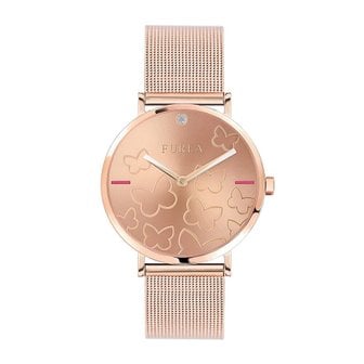  FURLA 훌라 지아다 버터플라이 로즈골드 메쉬 메탈 시계 R4253113501