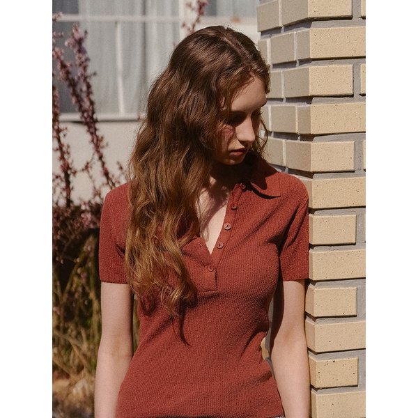 [시크릿 기획전]SLIM SUMMER BOUCLE POLO KNIT TEE (5COLOR)