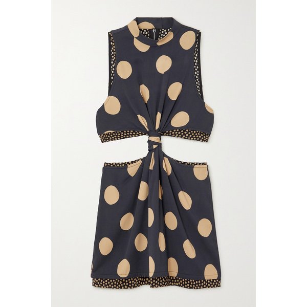 프로엔자슐러 컷아웃 레이어드 폴카 도트 스트레치 저지 탑 밀리터리 그린 1647597303310969