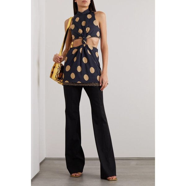 프로엔자슐러 컷아웃 레이어드 폴카 도트 스트레치 저지 탑 밀리터리 그린 1647597303310969