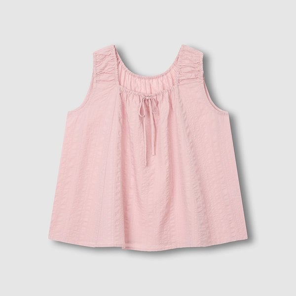 여 소프트 시어서커 민소매 파자마 셔츠 J206201069064