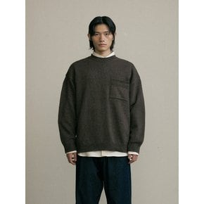 Lambswool crewneck knit (brown)