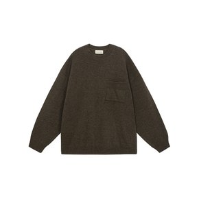 Lambswool crewneck knit (brown)