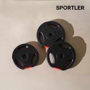 [SSG특가] 스포틀러 바벨 블랙 경량원판 홈트 단계별 25mm 헬스 원판 1kg 2개 세트