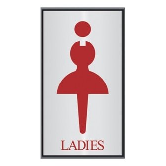  알루미늄표지판 LADIES 100x180mm 회사 화장실 안내