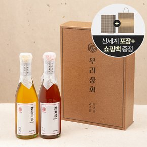 [포장+쇼핑백] 우리상회 국내산 감사선물세트 2종 참기름300ml + 생들기름300ml