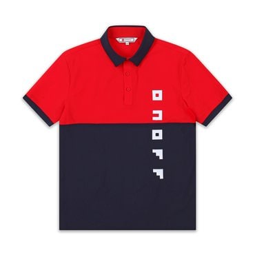 ONOFF [온오프골프웨어] 남성 블럭 반팔티셔츠 OF9612GA_RED