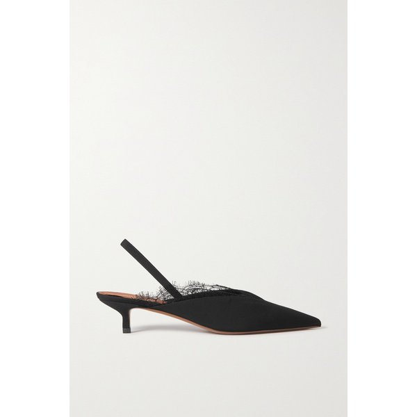 이레나 레이스 트리밍 크레이프 드 신 슬링백 펌프스 블랙 24665545640516552