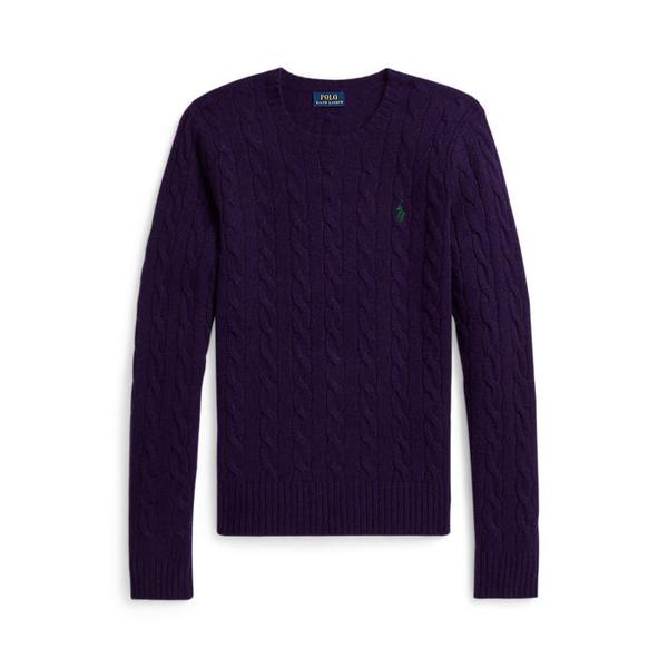 여성 케이블 울 캐시미어 크루넥 스웨터(WMPOSWENC021306500)