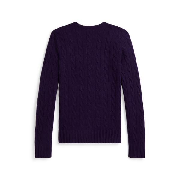 여성 케이블 울 캐시미어 크루넥 스웨터(WMPOSWENC021306500)