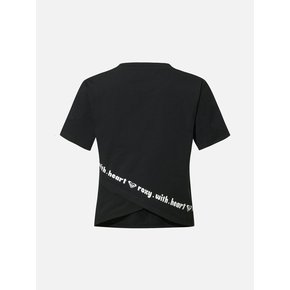 BACK SLIT 세미크롭 뒷트임 반팔 티셔츠 (RG21ST507BLA)