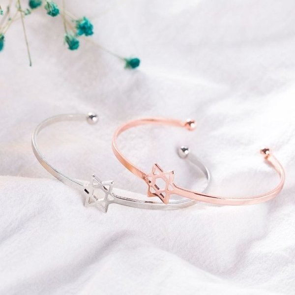 뱅글 레이어드 팔찌 로얄 악세사리 모양 육각별 (WFJ8G31)