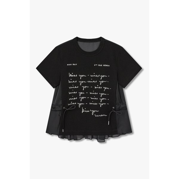 여성 드로스트링 숏 슬리브 티셔츠 6415321503000