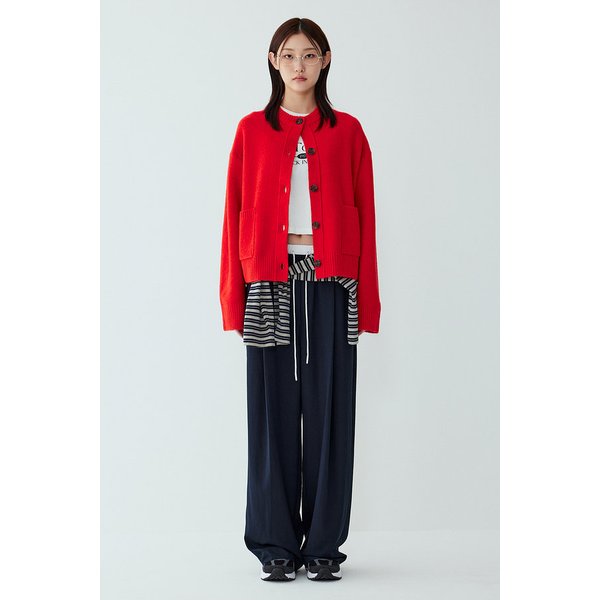 [리오더] 배색포인트 라운드넥 가디건 9175451981161