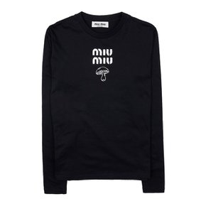 [라벨루쏘] [미우미우] 로고 코튼 긴팔 티셔츠 MJL964 13NN F0002