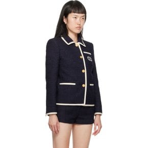 네이비 자수 블레이저 3B3CE3907A6 671 Navy/Avorio