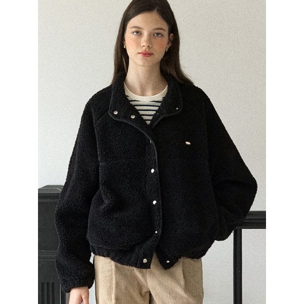 Shearling Comfy Fleece Jacket - Black