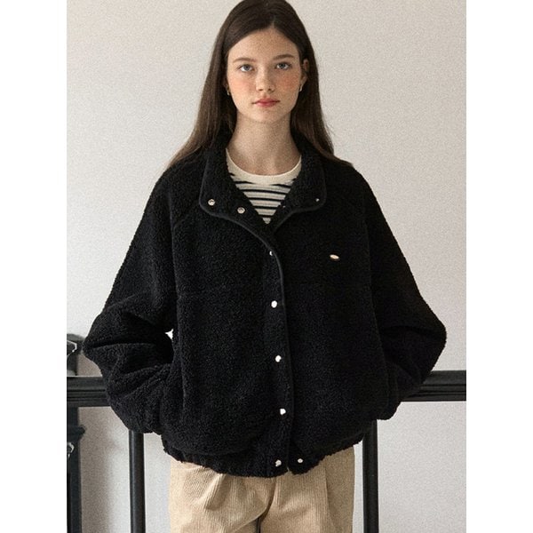 Shearling Comfy Fleece Jacket - Black